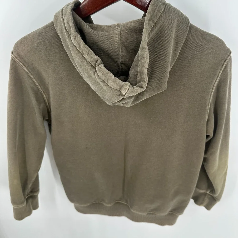 Vintage Y2K Gap Retro‎ Grunge Hooded Full Zip Sweatshirt Brown Size S (6-7)